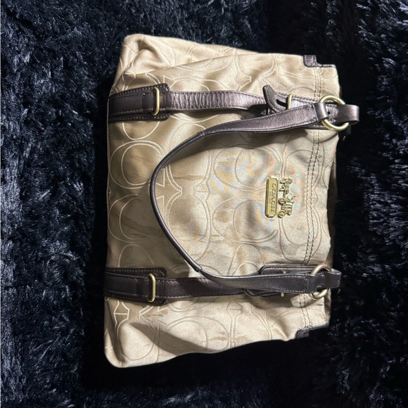 Coach Mia Signature Outline Carryall Tan and Brown Shoulder Bag - Picture 6 of 7